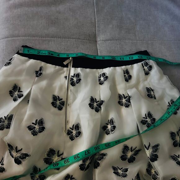 Talbots Organza Size 8 Pleated Skirt Embroidered Butterflies Cocktail Fairygoth - Picture 8 of 9